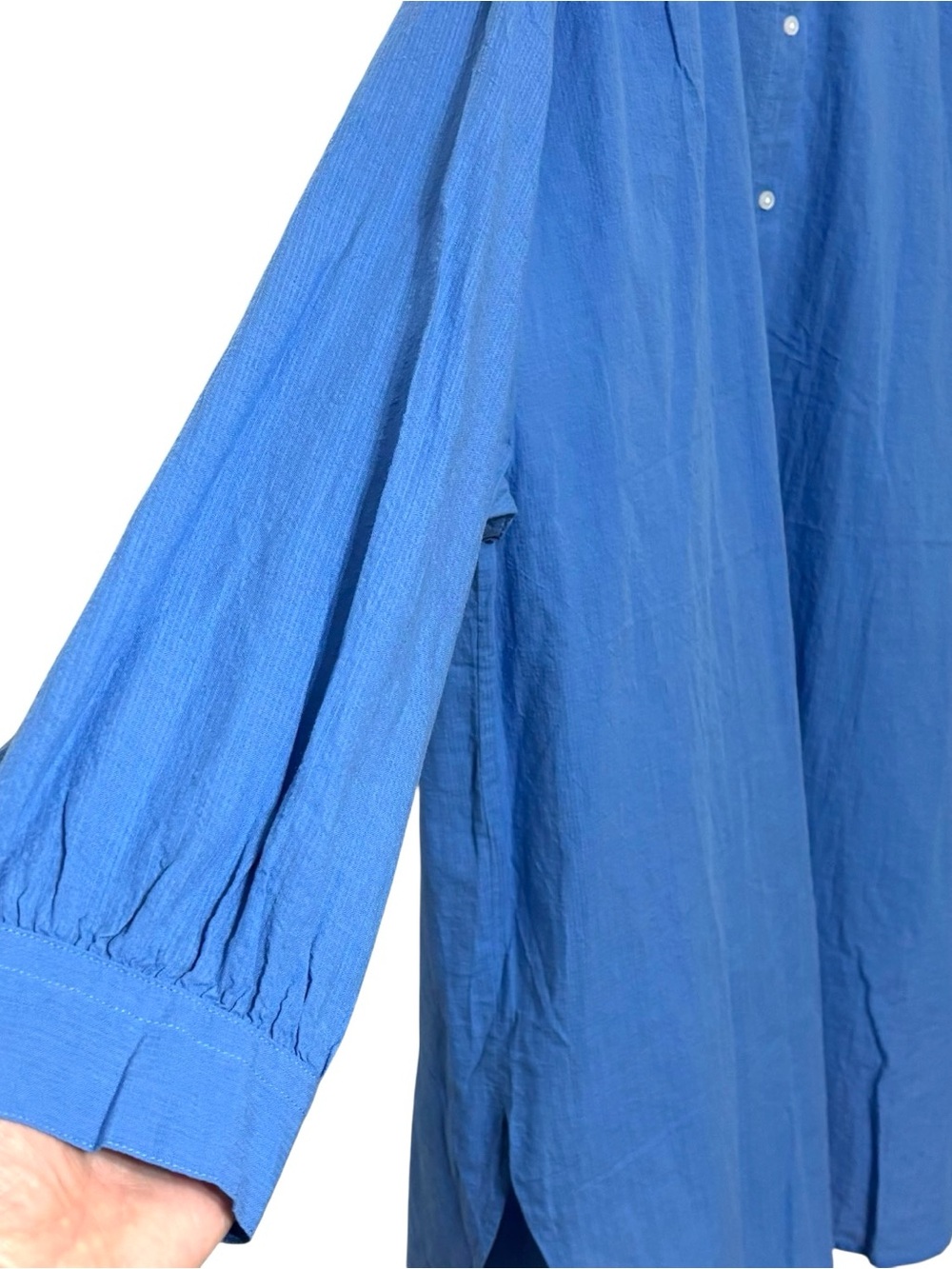 NWT Everlane Gauze Oversized Button Up Shirt Blue Opal Womens Size Large / XL - Picture 5 of 15